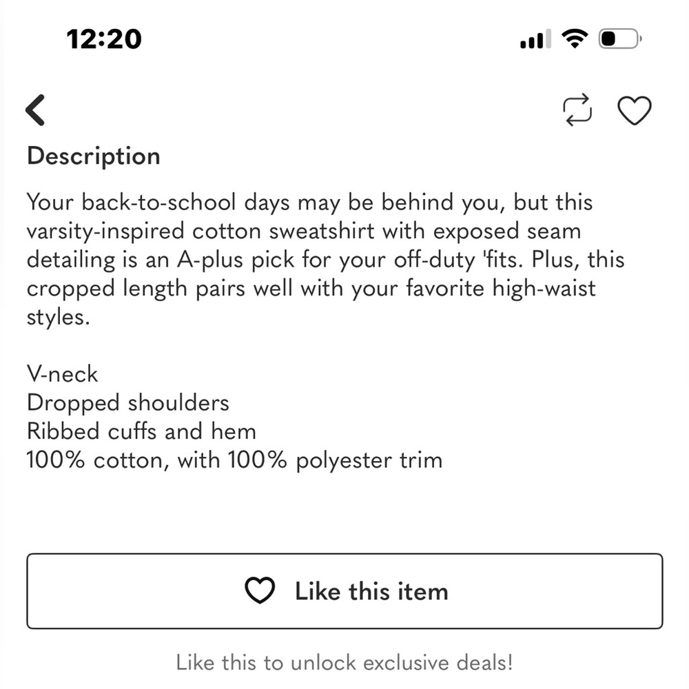 Free People Rio cropped Sweatshirt. - Picture 10 of 10
